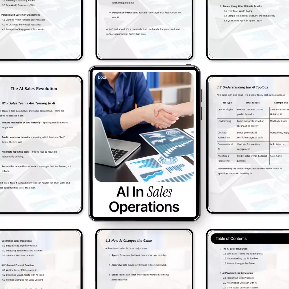 AI in Sales Operations | High-Converting Sales Playbook | AI in Sales Operations eBook for Lead Generation, Forecasting, Workflows & Sales Enablement | Digital Download
