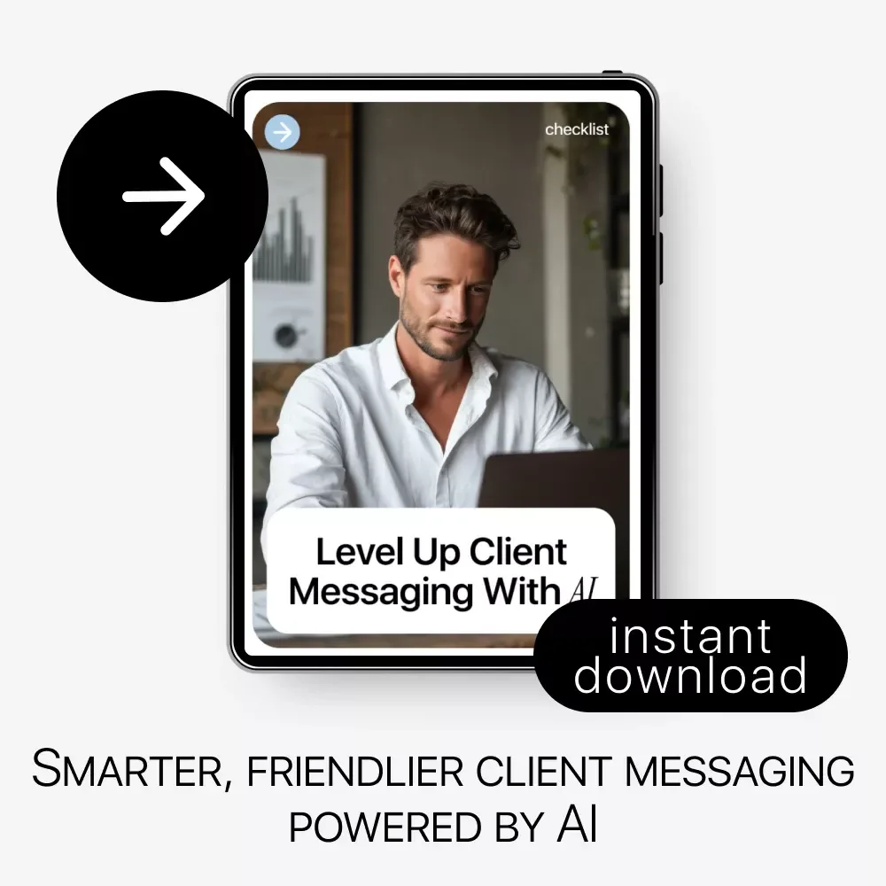 Level Up Client Messaging with AI | Digital Download Guide for Small Business, Coaches & Online Sellers | eBook + Checklist