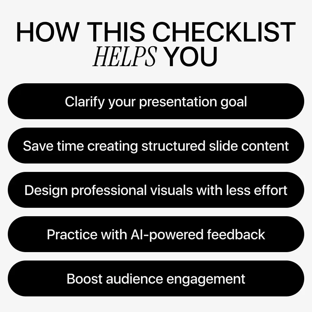 AI-Powered Presentation Success Checklist | Digital Download Presentation Guide, AI Presentation Checklist, Smart Slides eBook for Confident Speaking