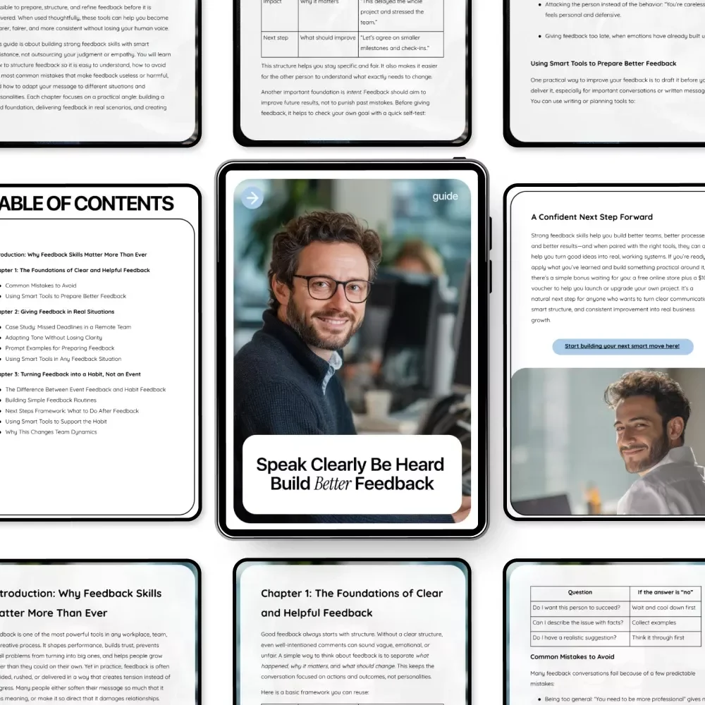 Speak Clearly Be Heard Build Better Feedback – Digital Guide to Feedback Skills with AI Assistance