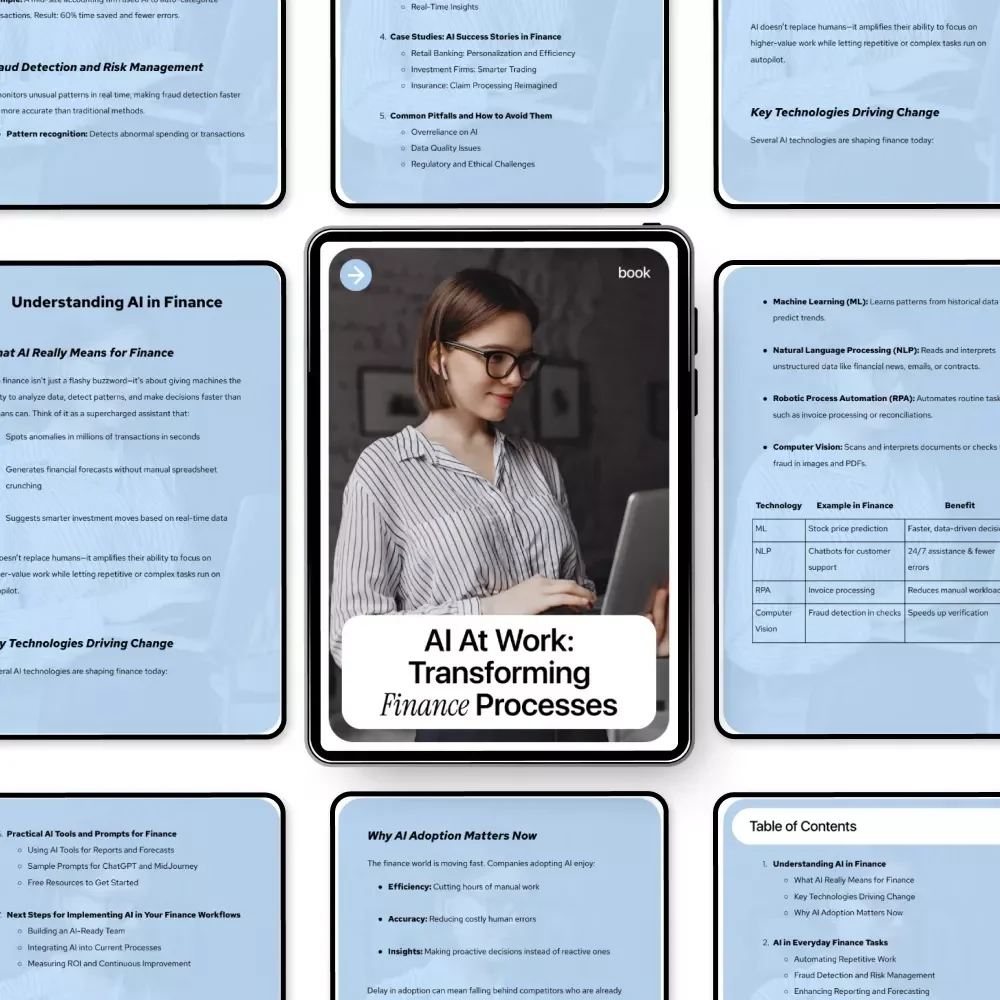 AI at Work: Transforming Finance Processes | Finance AI Workflow Ebook | Digital Download | Boost Productivity with ai in finance work processes