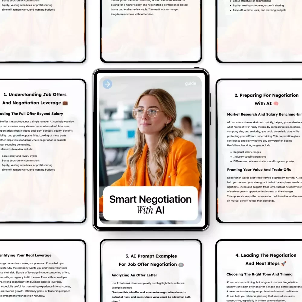 Smart Negotiation With AI | Job Offer Negotiation Guide | How to Use AI to Negotiate a Job Offer | Digital Download