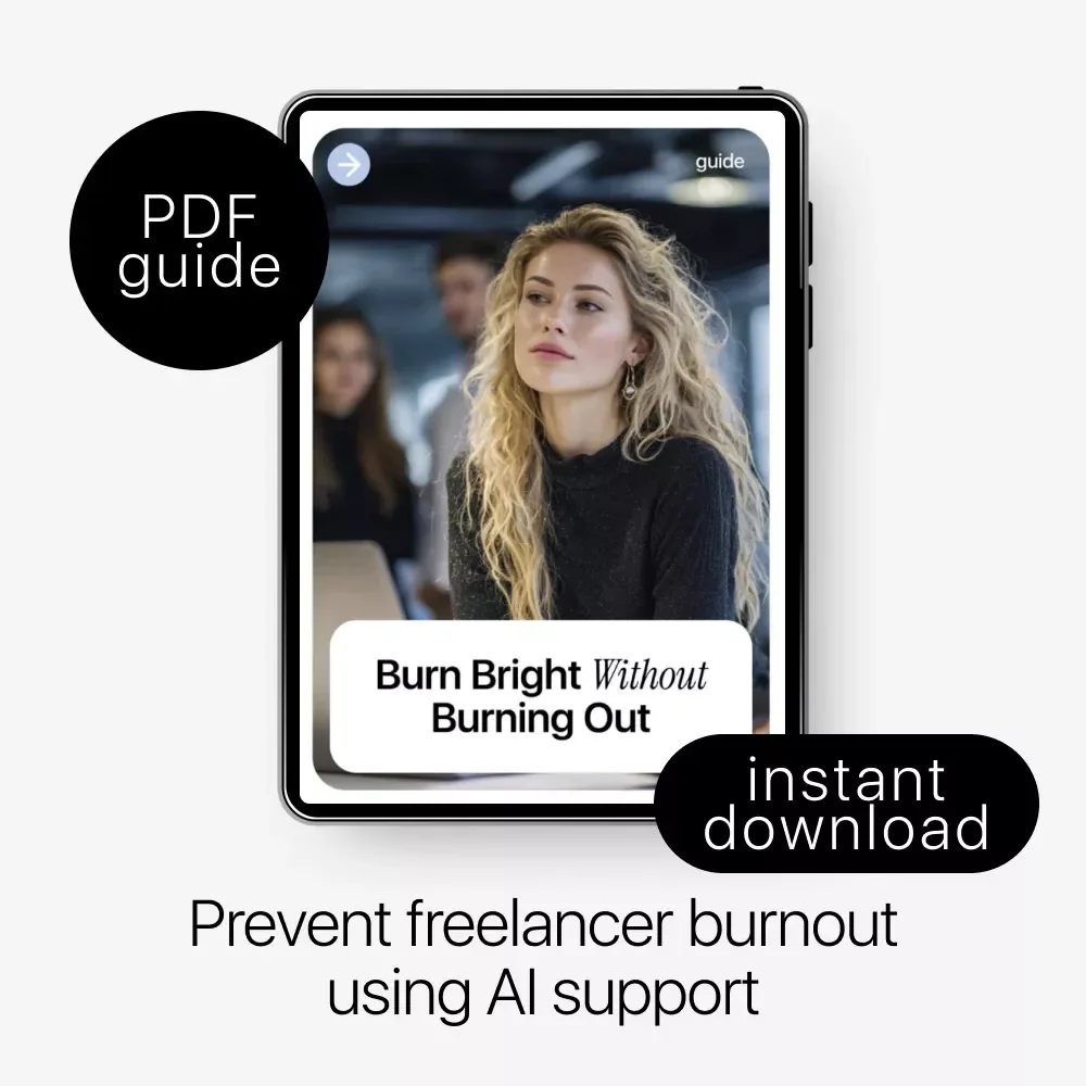 Burn Bright Without Burning Out – Freelancer Burnout Prevention with AI Guide, Sustainable Workflow Reset, Digital Download for Creatives & Solopreneurs