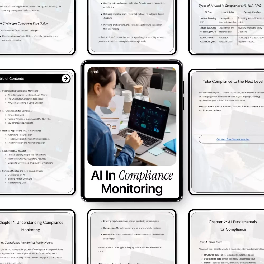 AI in Compliance Monitoring Ebook | Practical Guide to Using AI for Risk Detection, Fraud Prevention & Regulatory Oversight