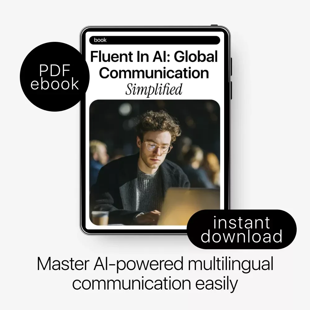 Fluent in AI: Global Communication Simplified | Practical Ebook for ai multilingual communication help, Prompts, Tools & Global Teams