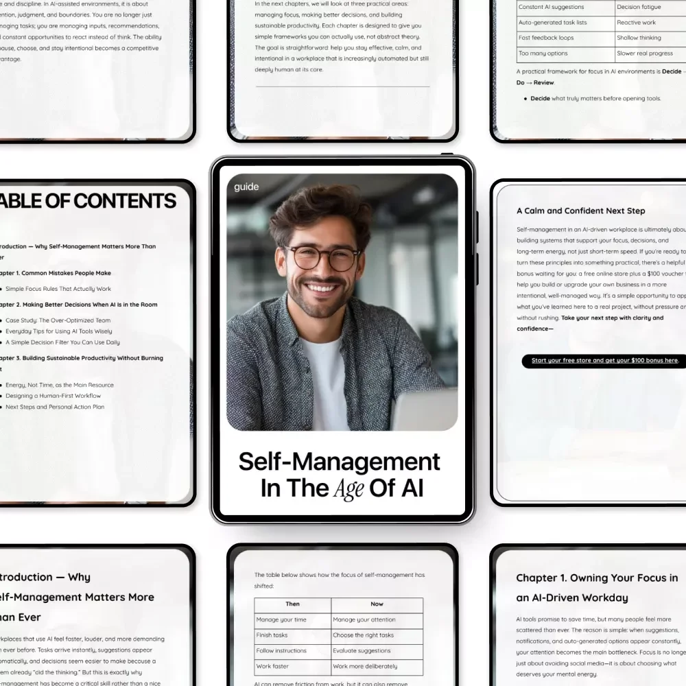 Self-Management in the Age of AI | Practical Guide for Self Management in AI Workplaces, Smarter Focus, Better Decisions, Sustainable Productivity