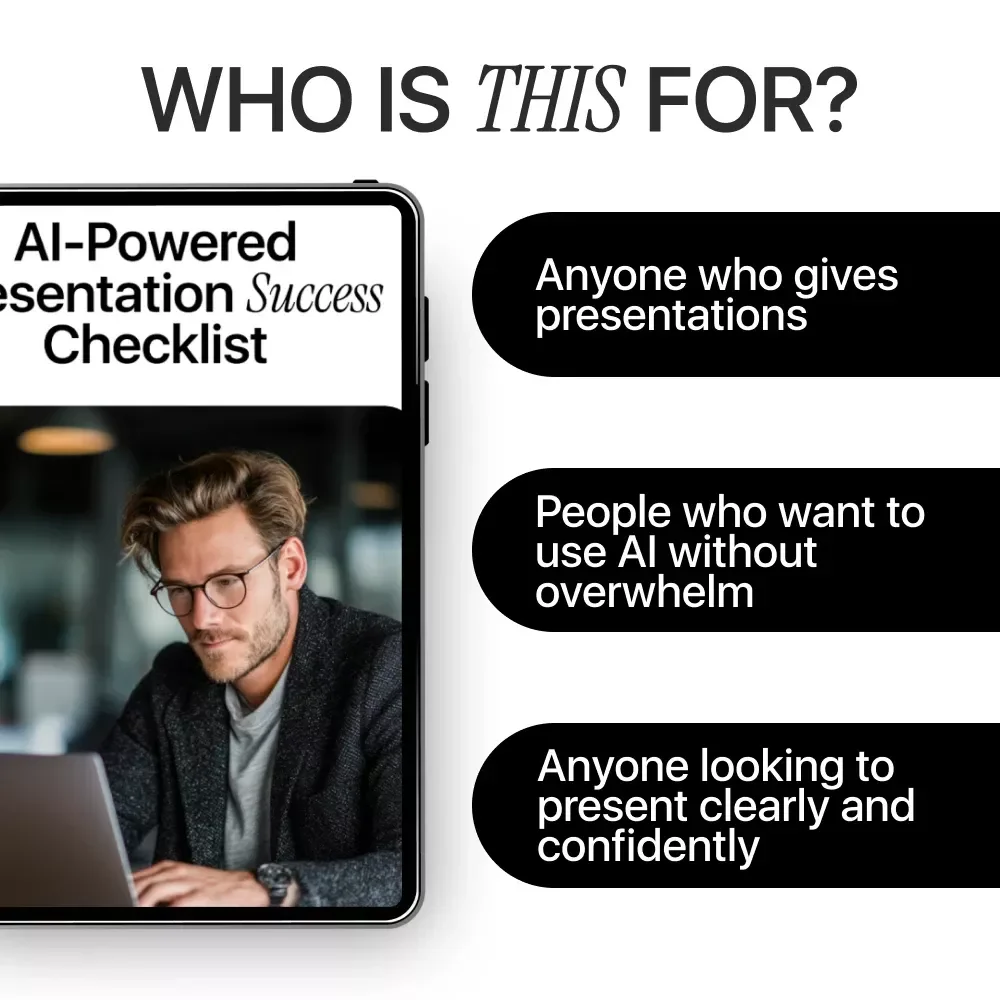AI-Powered Presentation Success Checklist | Digital Download Presentation Guide, AI Presentation Checklist, Smart Slides eBook for Confident Speaking