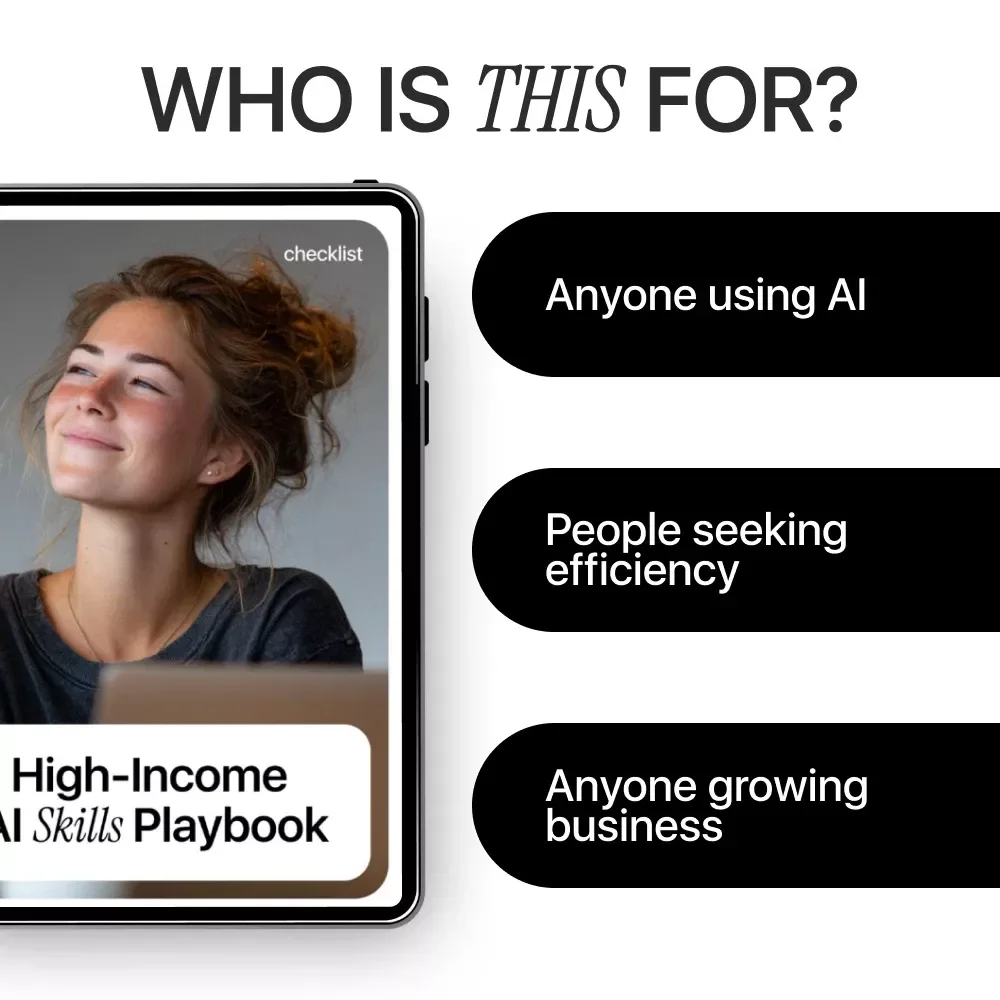 High-Income AI Skills Playbook | ai skills that pay more | Digital Download Checklist for Business, Marketing & Productivity