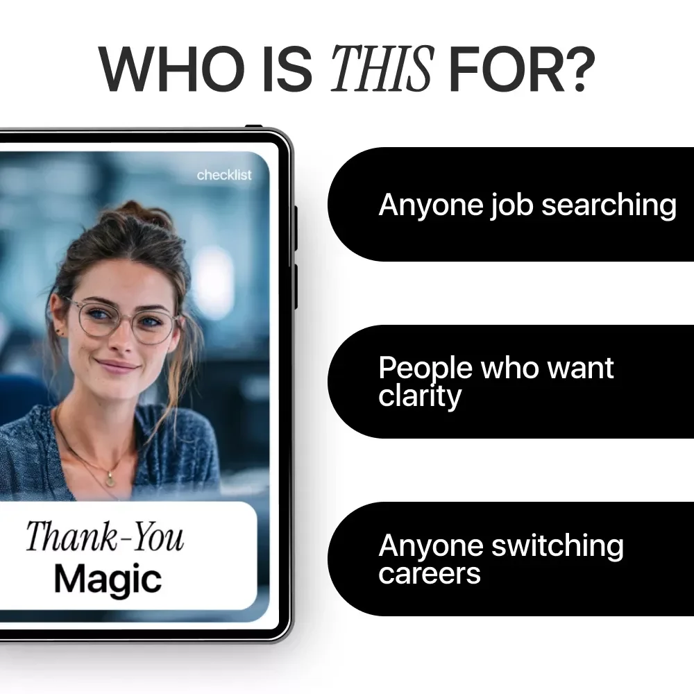 Thank-You Magic Checklist | AI for Writing Thank You Notes After Interviews | Professional Post-Interview Follow-Up Guide (Digital Download)