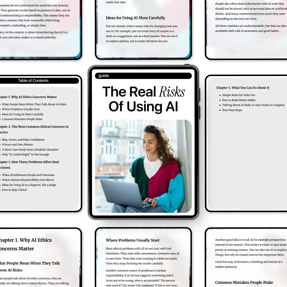 The Real Risks of Using AI – Practical Guide to AI Ethics Concerns, Bias, Privacy & Responsible AI Decisions | Instant Digital Download
