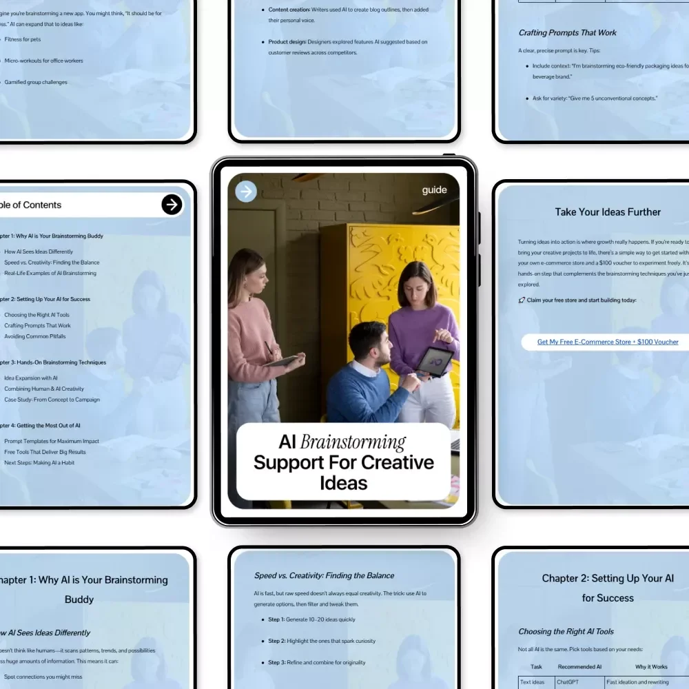 AI Brainstorming Support for Creative Ideas | Digital Guide for Content Creators, Marketers & Entrepreneurs | Smart AI Brainstorming Support Toolkit