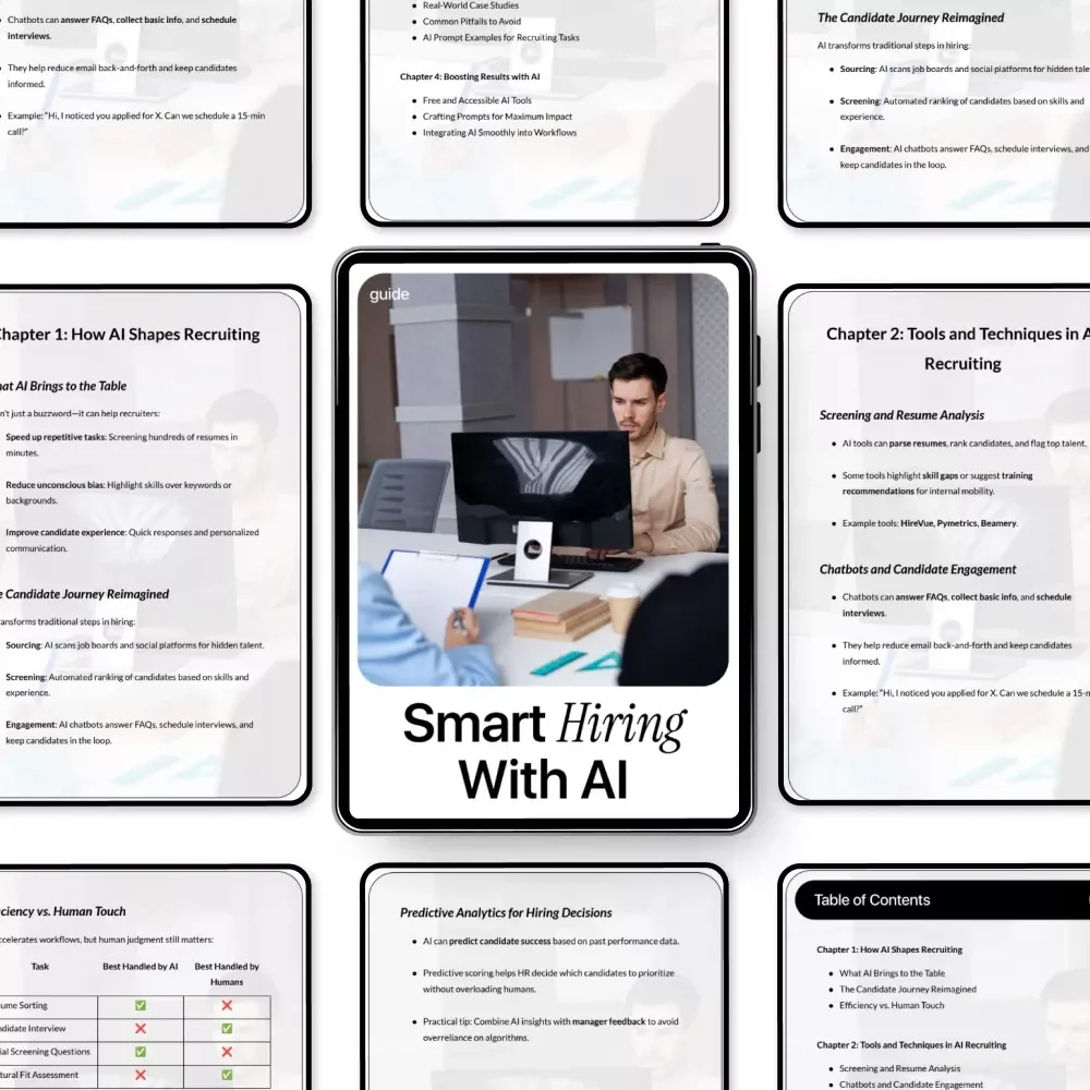 Smart Hiring with AI Guide | AI in Recruiting Workflows | Digital Recruiting eBook for Faster, Smarter Talent Acquisition