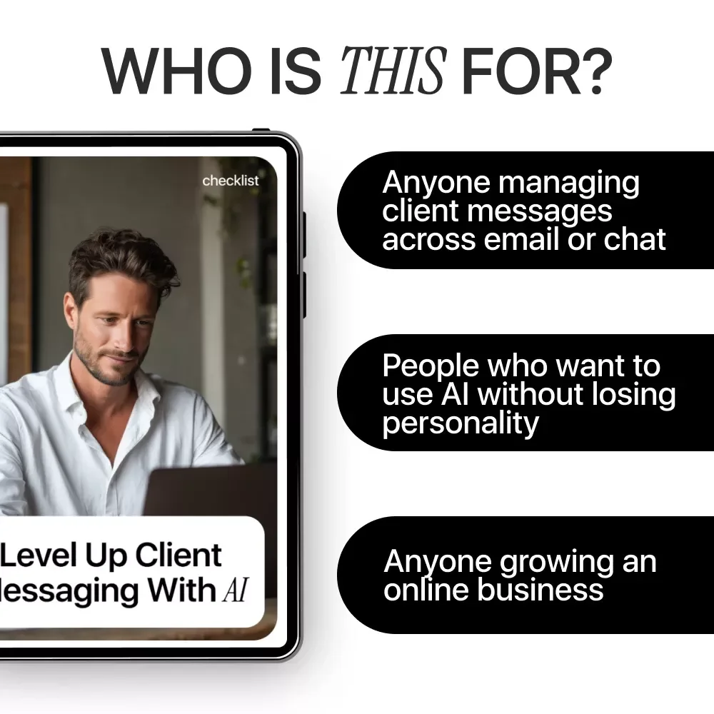 Level Up Client Messaging with AI | Digital Download Guide for Small Business, Coaches & Online Sellers | eBook + Checklist