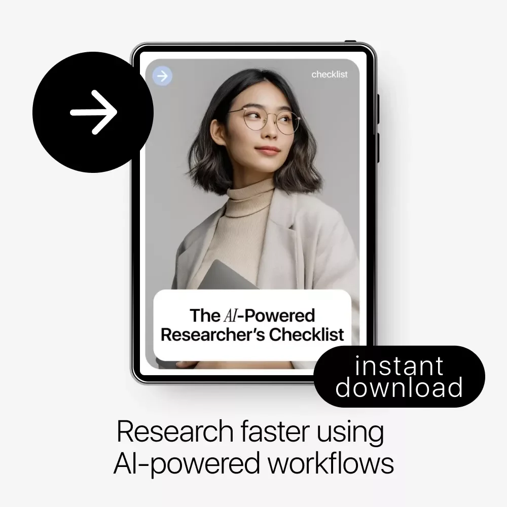 The AI-Powered Researcher’s Checklist | Smart Academic Workflow Guide Using New AI Tools for Research | Digital Download