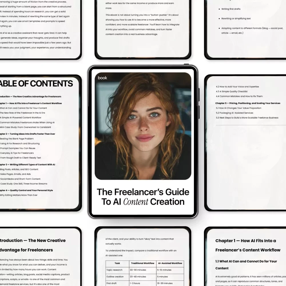 The Freelancer’s Guide to AI Content Creation | eBook for ai content creation for freelancers, Writers, Creators & Digital Entrepreneurs
