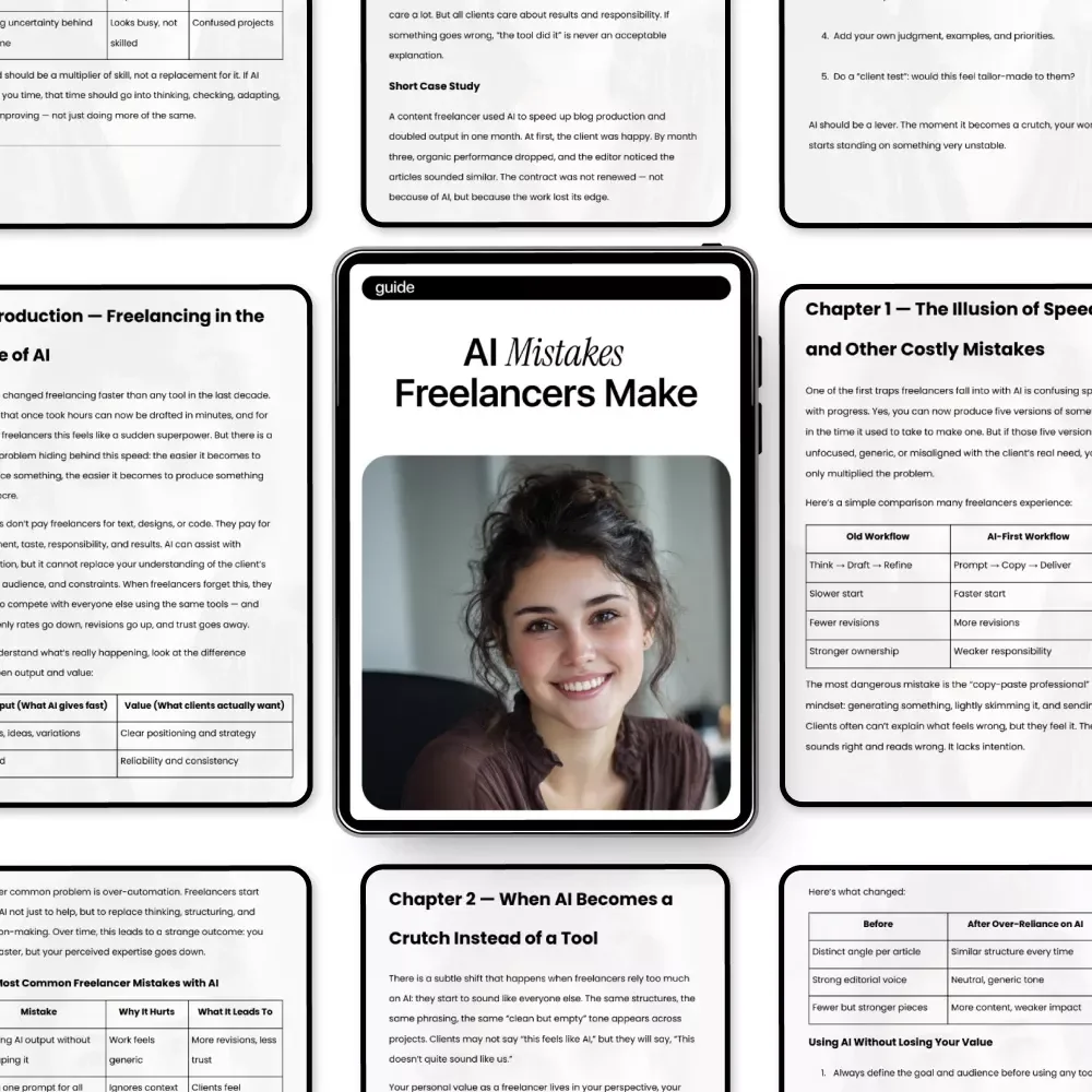 AI Mistakes Freelancers Make – A Practical Guide to Avoid Freelancer Mistakes with AI, Work Smarter, Protect Your Value & Build a Real Competitive Edge
