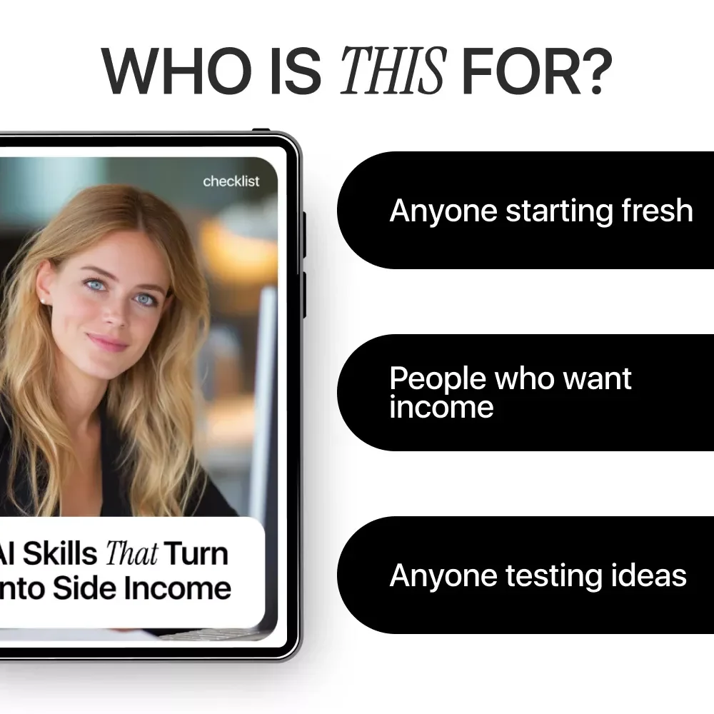 AI Skills That Turn Into Side Income Checklist | Side Hustle Ideas | AI Skills Side Income Ideas Guide for Beginners