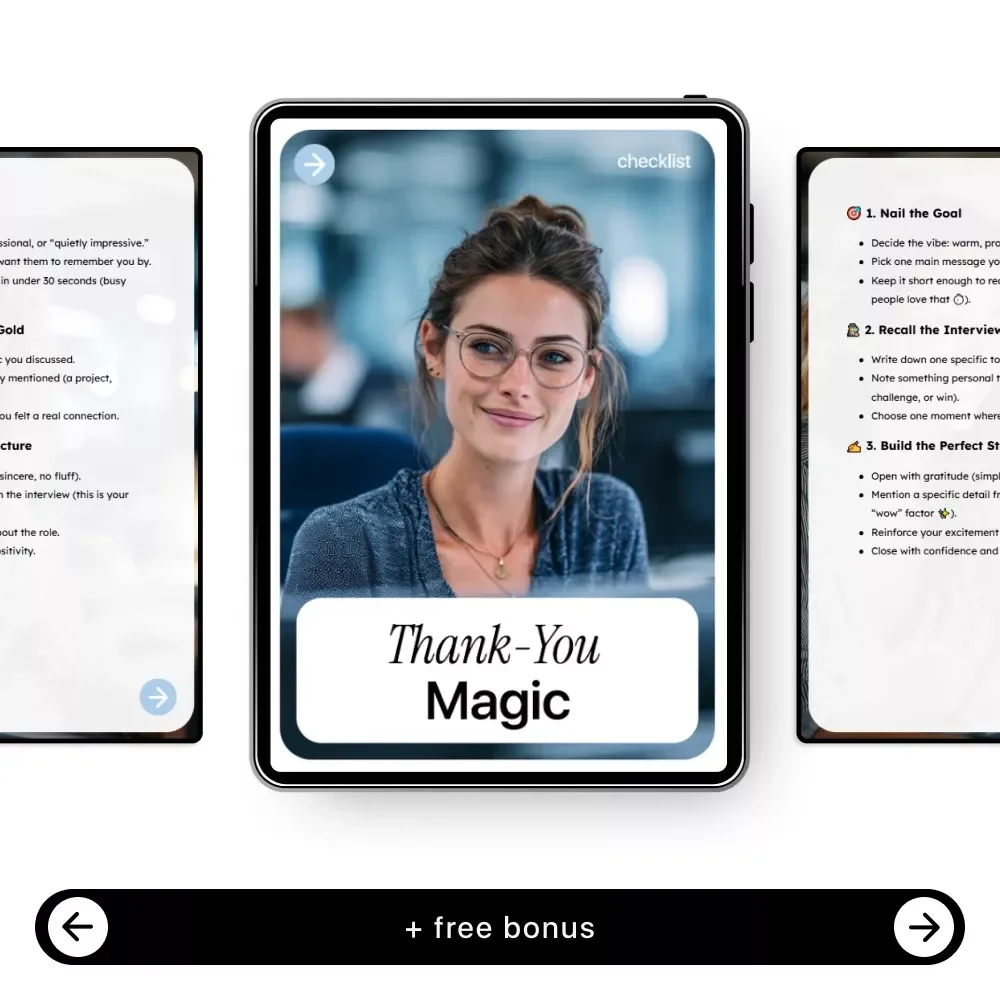 Thank-You Magic Checklist | AI for Writing Thank You Notes After Interviews | Professional Post-Interview Follow-Up Guide (Digital Download)