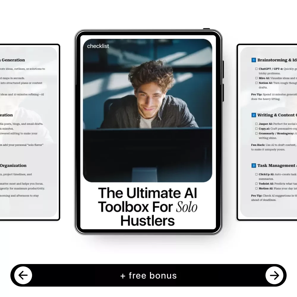 The Ultimate AI Toolbox for Solo Hustlers – Actionable Checklist of New AI Tools for Solo Work, Productivity, Content & Automation