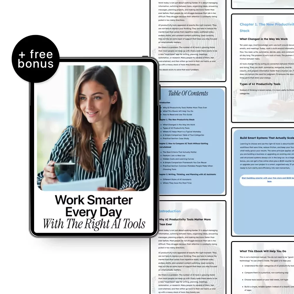 Work Smarter Every Day with the Right AI Tools | Practical AI Productivity Tool Comparisons eBook for Busy Professionals, Creators & Entrepreneurs