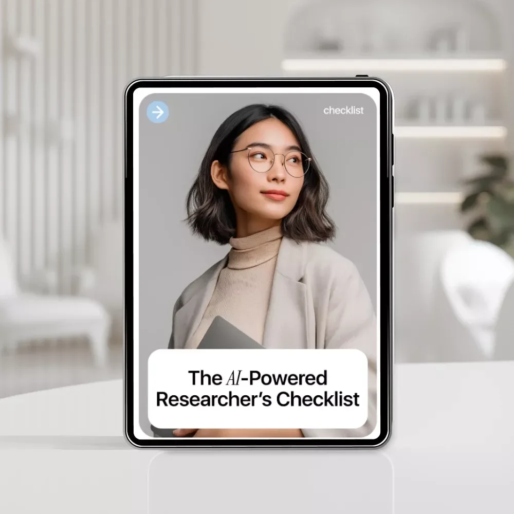 The AI-Powered Researcher’s Checklist | Smart Academic Workflow Guide Using New AI Tools for Research | Digital Download