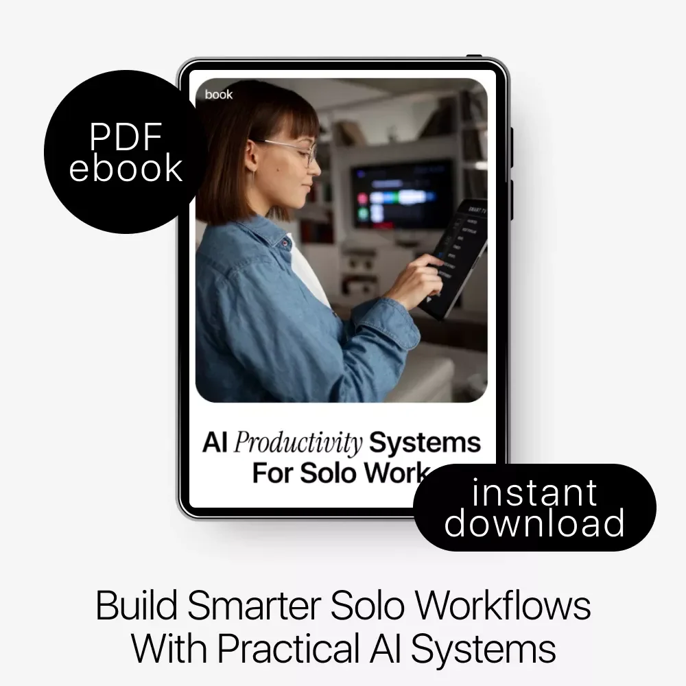 AI Productivity Systems for Solo Work | Smart AI Productivity Systems Solo Work Guide for Freelancers, Creators & One-Person Businesses | Digital eBook Download