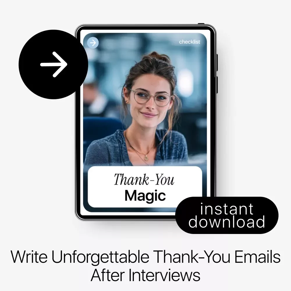Thank-You Magic Checklist | AI for Writing Thank You Notes After Interviews | Professional Post-Interview Follow-Up Guide (Digital Download)