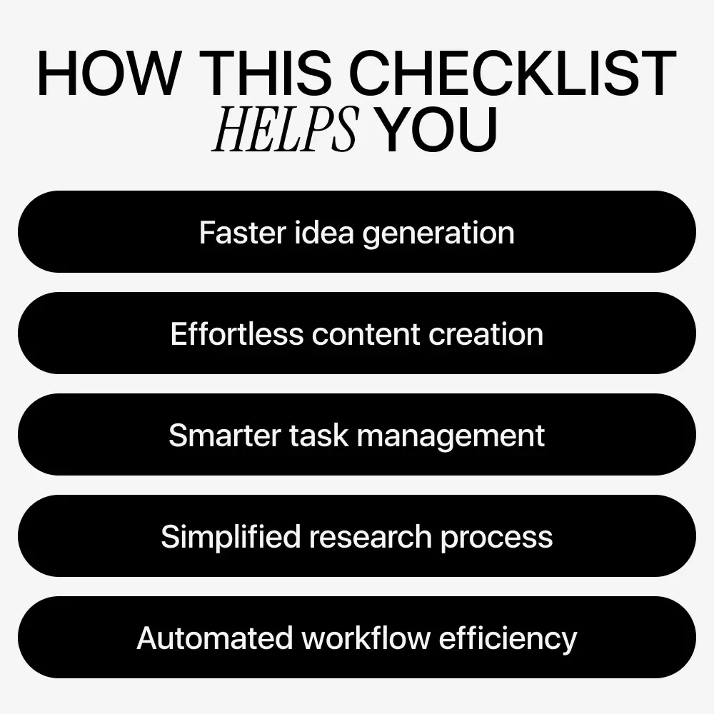 The Ultimate AI Toolbox for Solo Hustlers – Actionable Checklist of New AI Tools for Solo Work, Productivity, Content & Automation