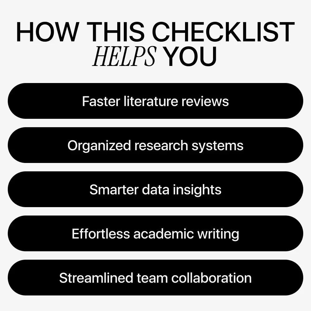 The AI-Powered Researcher’s Checklist | Smart Academic Workflow Guide Using New AI Tools for Research | Digital Download