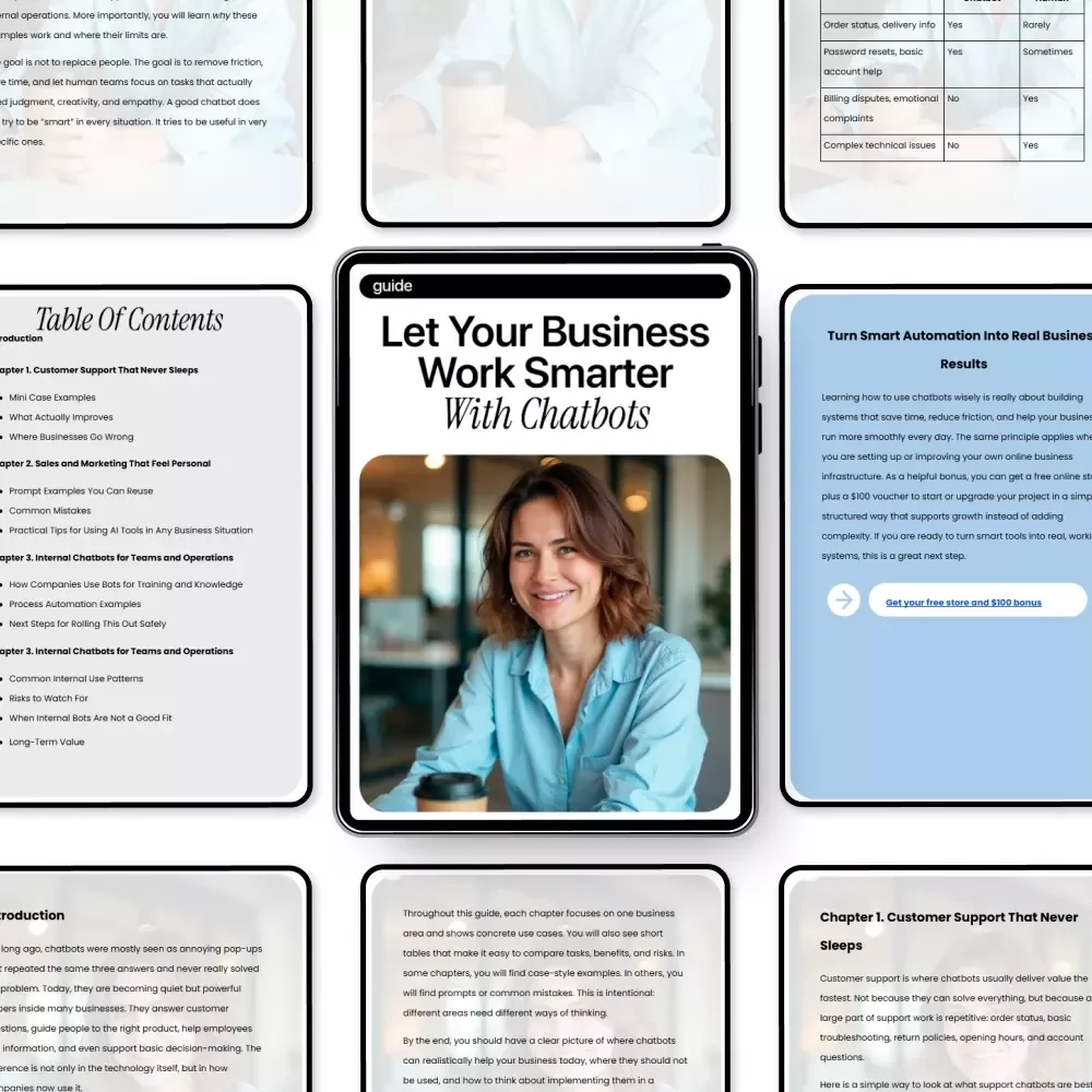 Let Your Business Work Smarter With Chatbots | Practical Guide with Real ai chatbot examples for business, Customer Support, Sales & Team Automation