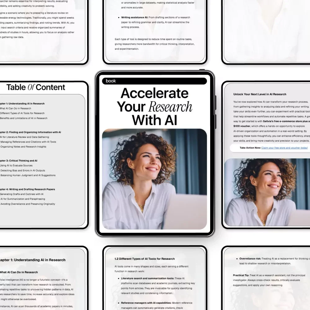 Accelerate Your Research with AI | Practical eBook for ai skills for research work, Smarter Literature Review, Writing, Data Analysis & Ethical AI Use
