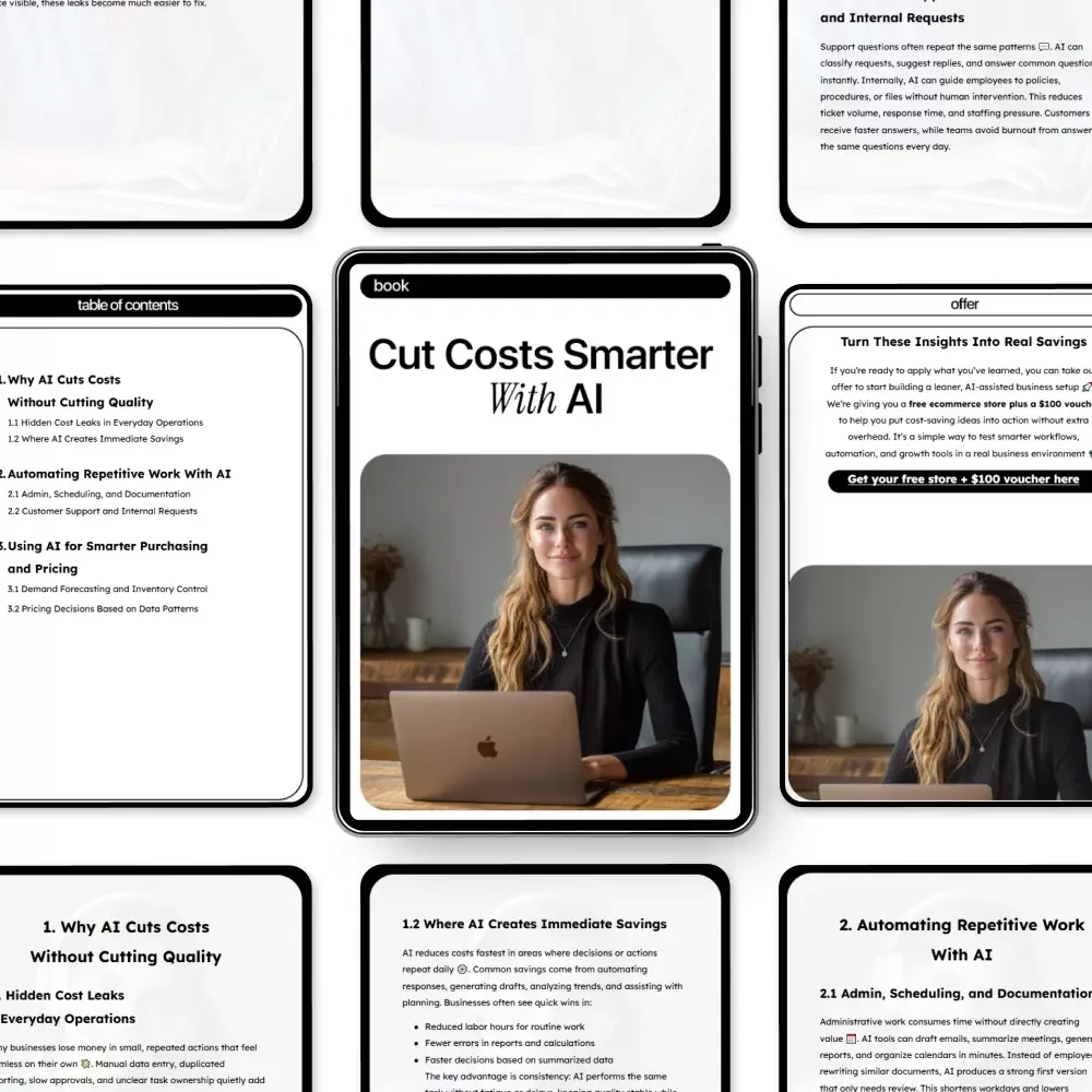Cut Costs Smarter With AI – Money-Saving Business eBook | Digital Download | How to Use AI to Reduce Business Costs | Small Business Optimization Guide