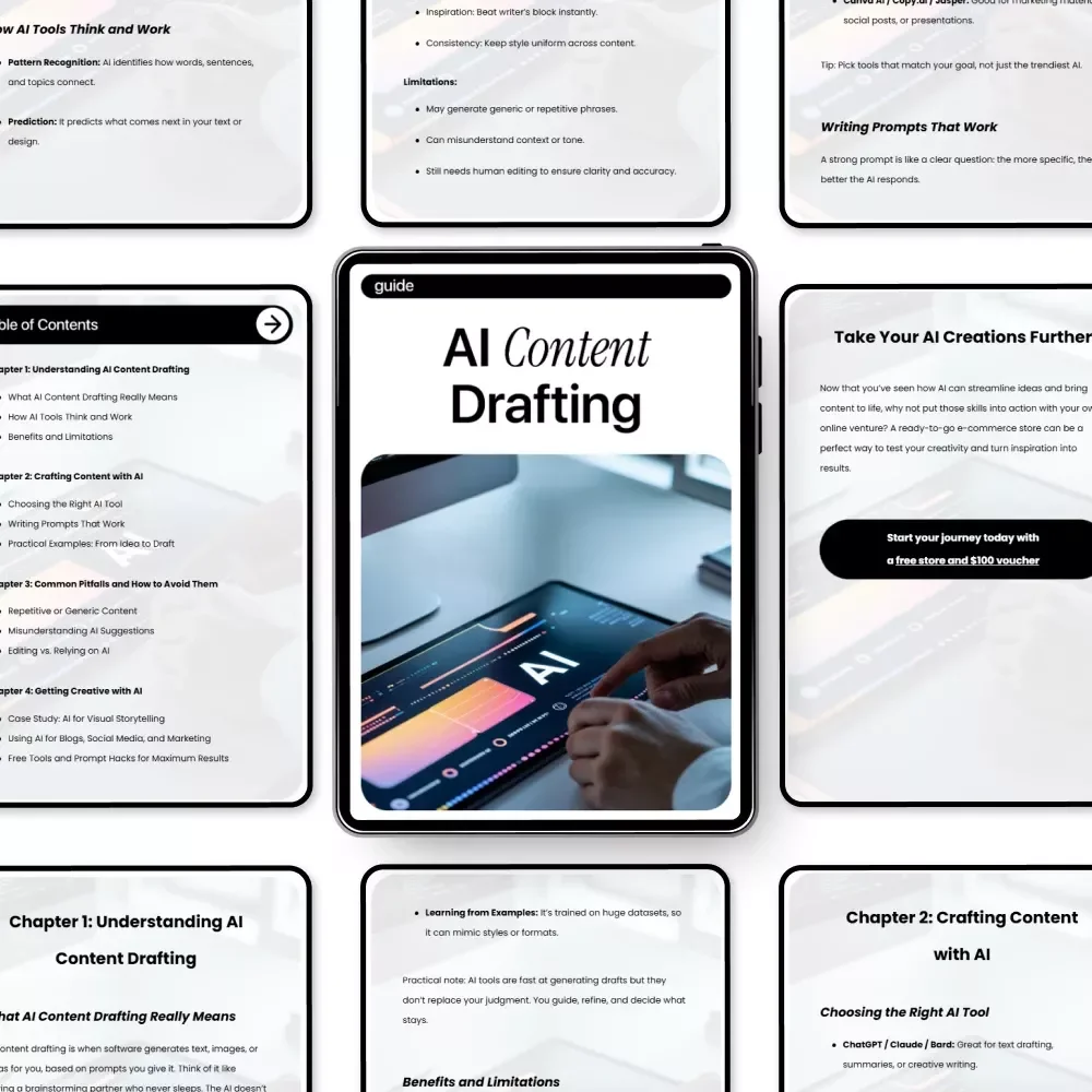 AI Content Drafting Guide | Practical AI Content Drafting for Writers, Creators & Marketers | Digital Download