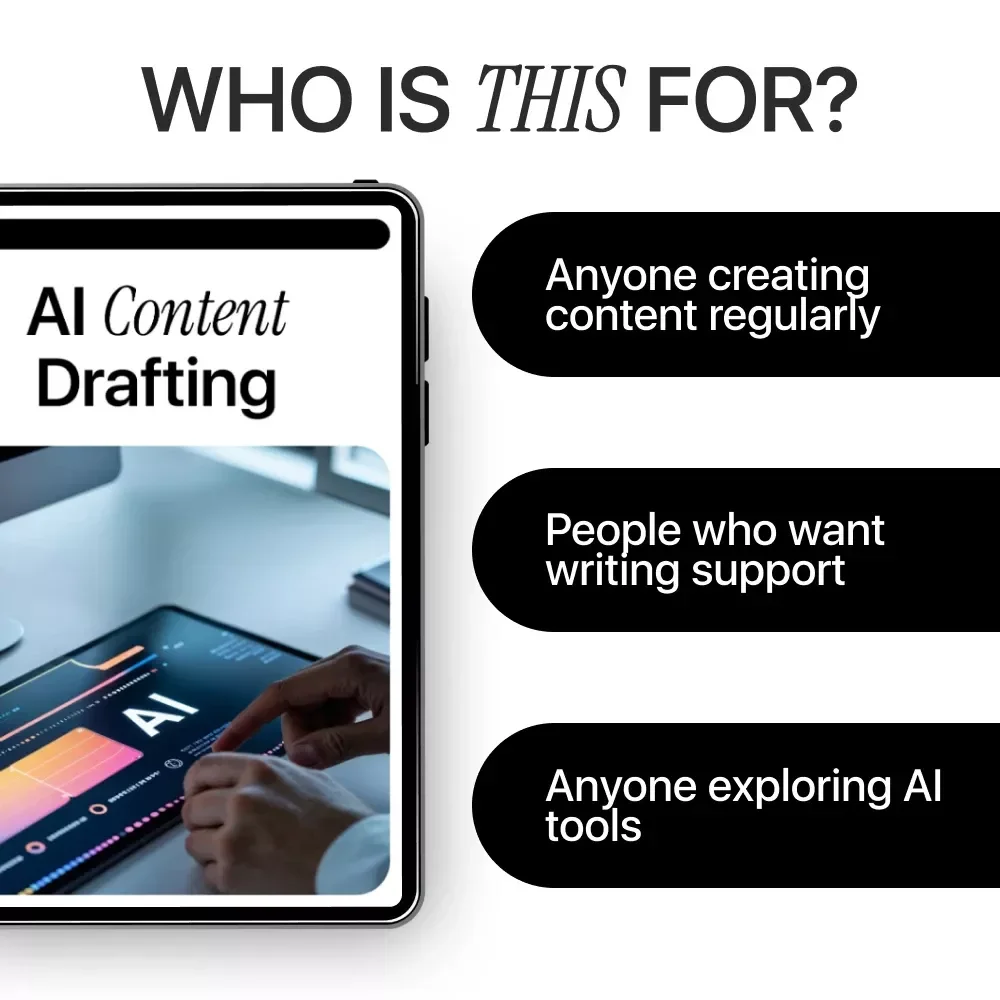 AI Content Drafting Guide | Practical AI Content Drafting for Writers, Creators & Marketers | Digital Download