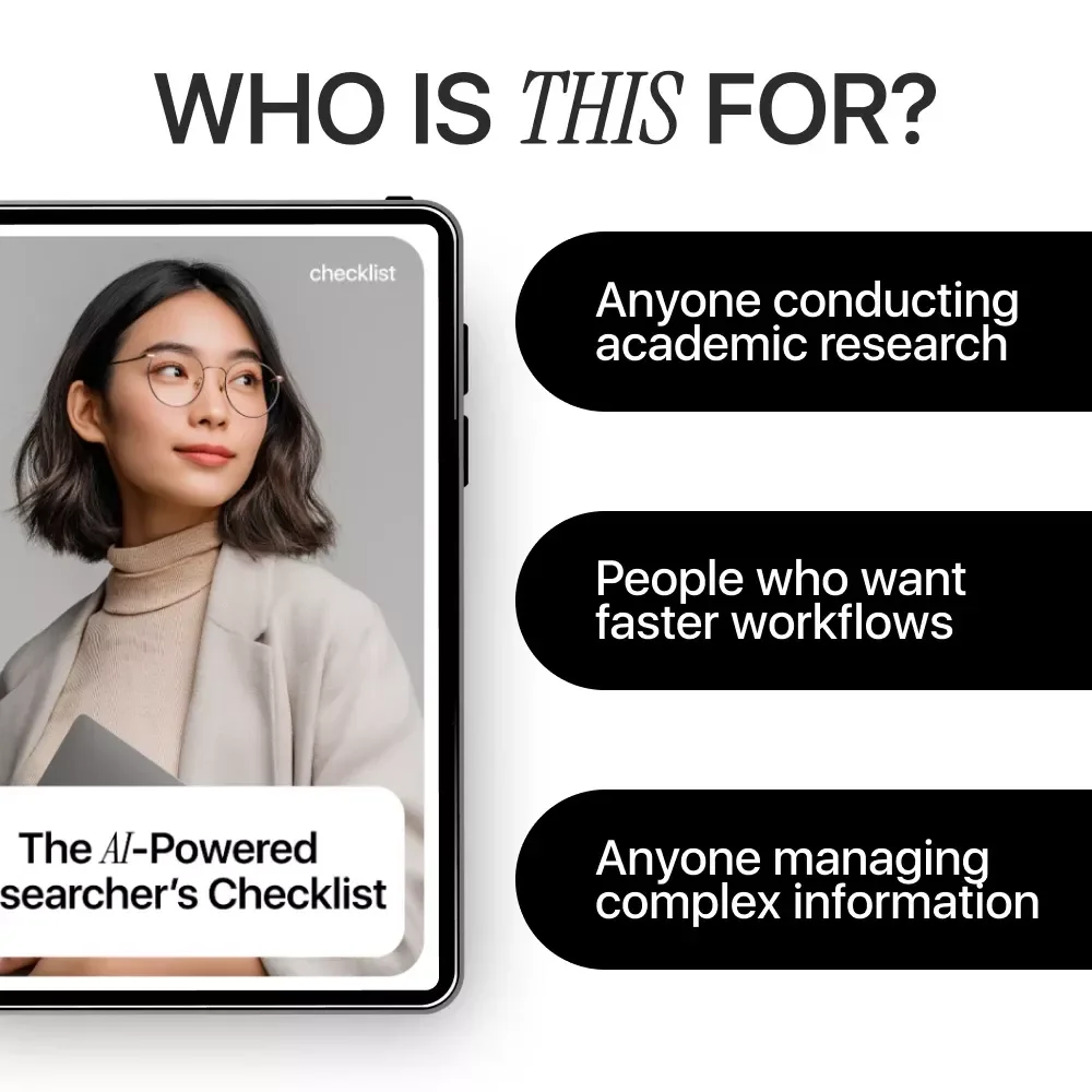 The AI-Powered Researcher’s Checklist | Smart Academic Workflow Guide Using New AI Tools for Research | Digital Download