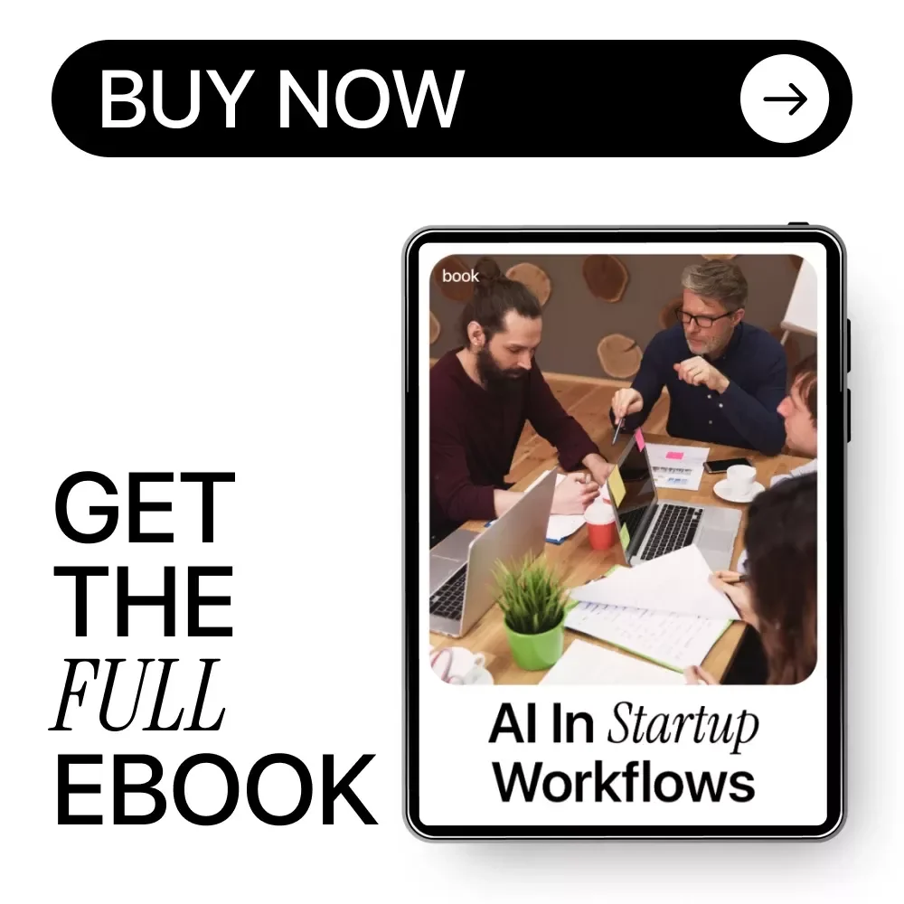 AI in Startup Workflows | Practical AI in Startups Workflows eBook for Founders, Teams & Productivity Systems