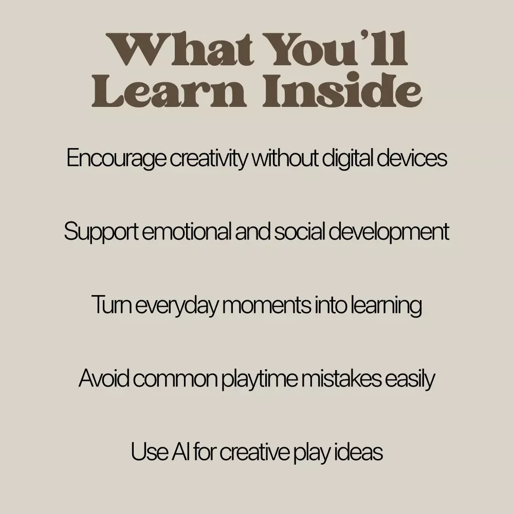 Learning Through Play Without Screens – Screen-Free Learning Guide for Kids, Play-Based Education eBook, Creative Activities & AI-Inspired Play Ideas