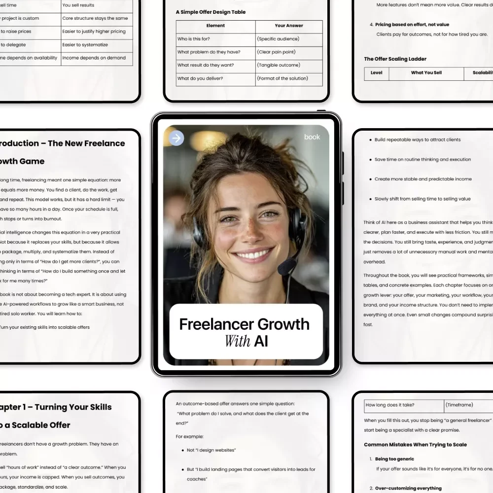 Freelancer Growth with AI – Practical Ebook for Scaling Your Freelance Business, Smart Systems, Client Growth & Freelancer Growth Strategies with AI