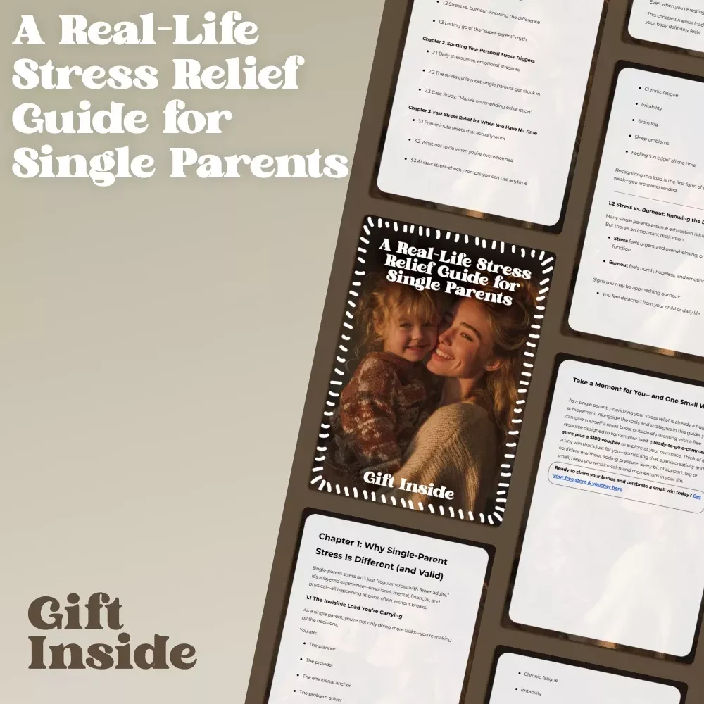 A Real-Life Stress Relief Guide for Single Parents | Practical eBook for single parent stress relief, Calm Routines & Emotional Support