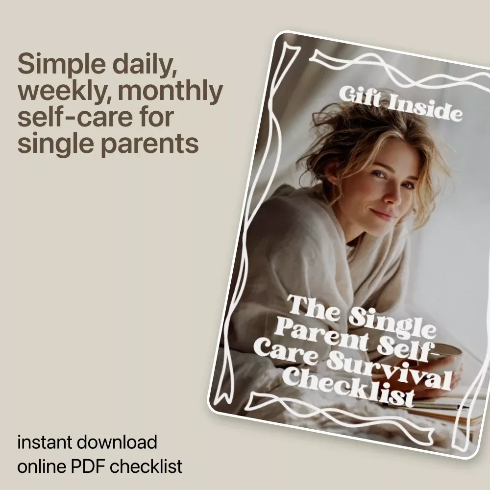 The Single Parent Self-Care Survival Checklist | Simple Daily & Weekly single parent self-care tips | Printable Digital Checklist