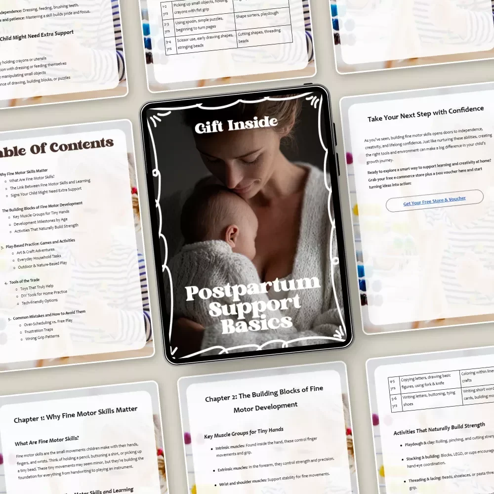 Postpartum Support Basics – Essential Post-Birth Care Ebook, New Parent Survival Guide, Self-Care & Support System Blueprint