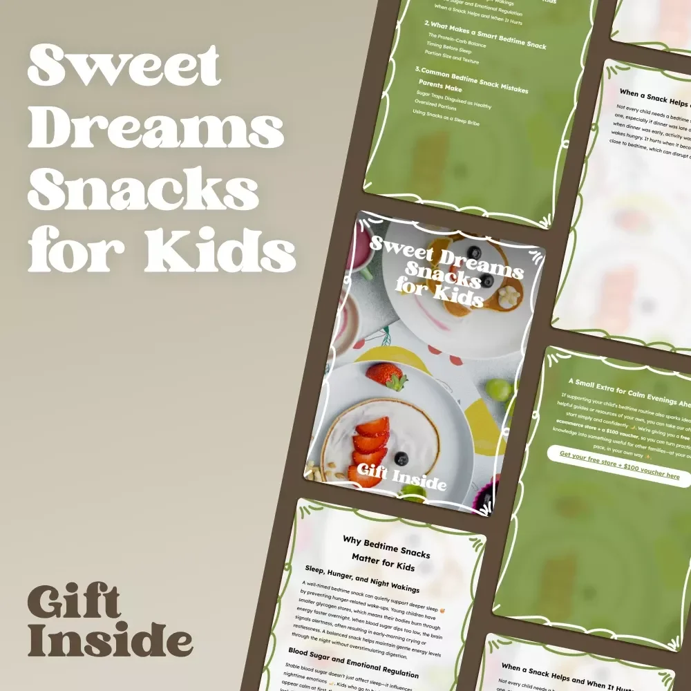 Sweet Dreams Snacks for Kids | Bedtime Snack Guide Ebook for Better Sleep | Smart Snacks Before Bedtime for Kids