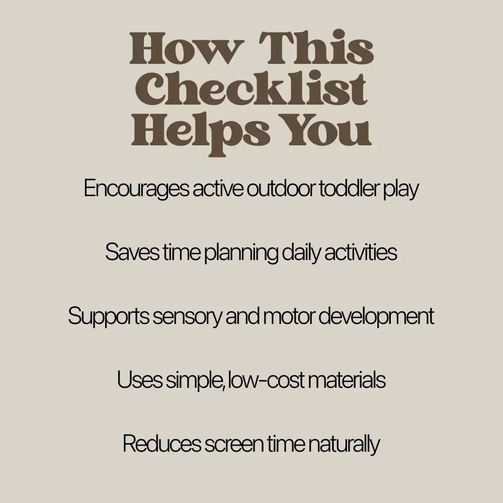 Simple Backyard Activities for Toddlers – Easy Checklist for Fun Outdoor Play | Backyard Play Ideas for Toddlers