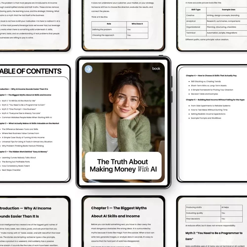 The Truth About Making Money With AI | Practical AI Skills Income Guide | Busting AI Income Myths eBook