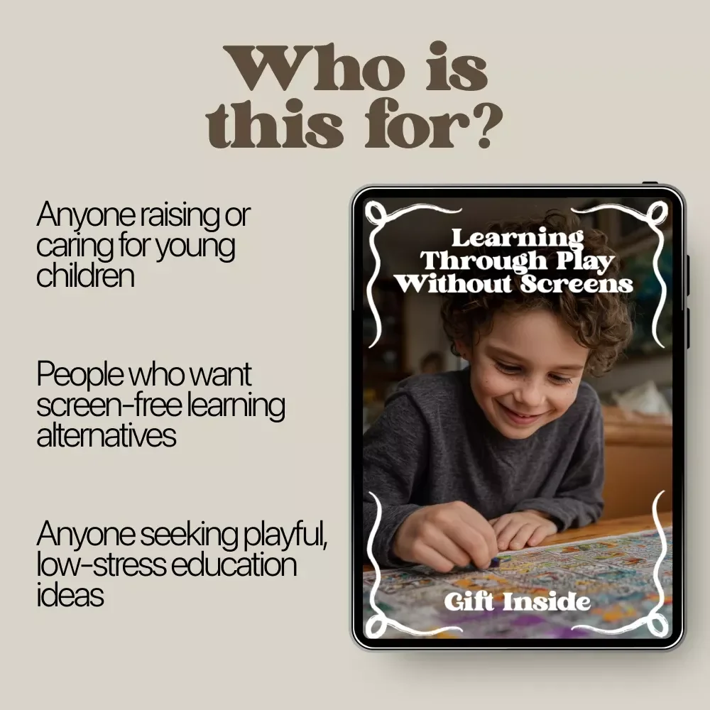 Learning Through Play Without Screens – Screen-Free Learning Guide for Kids, Play-Based Education eBook, Creative Activities & AI-Inspired Play Ideas