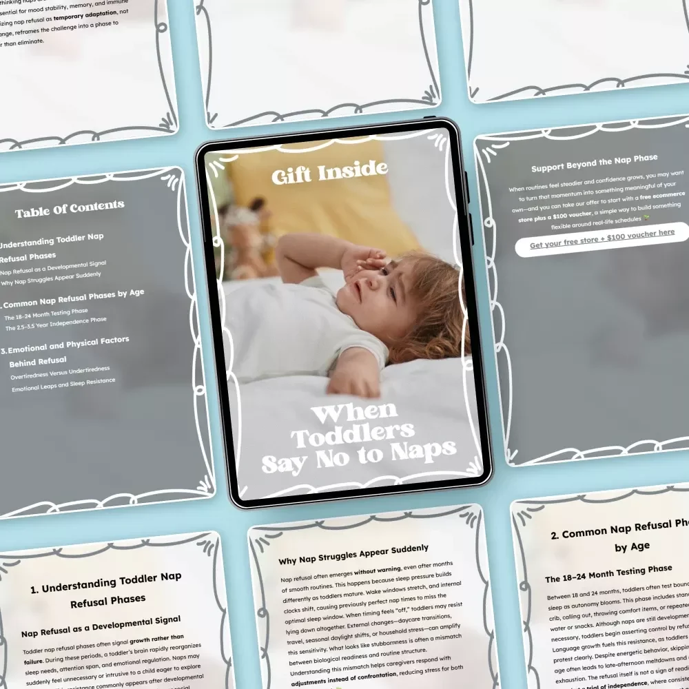When Toddlers Say No to Naps – A Parent’s Guide to Understanding Toddler Nap Refusal Phases, Sudden Nap Struggles, and Age-Based Sleep Changes (eBook)