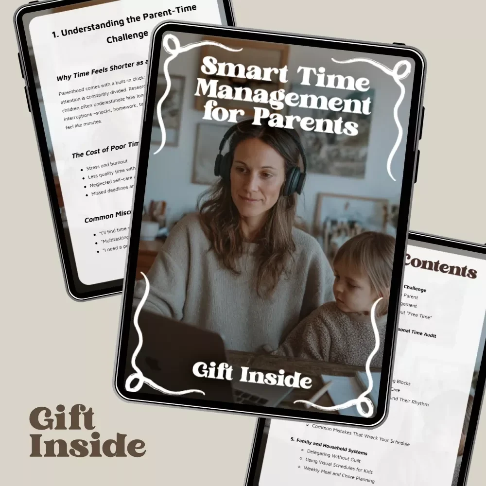 Smart Time Management for Parents – Practical eBook Guide for Busy Moms & Dads | Simple Systems, Routines & AI Tools for Better Family Balance