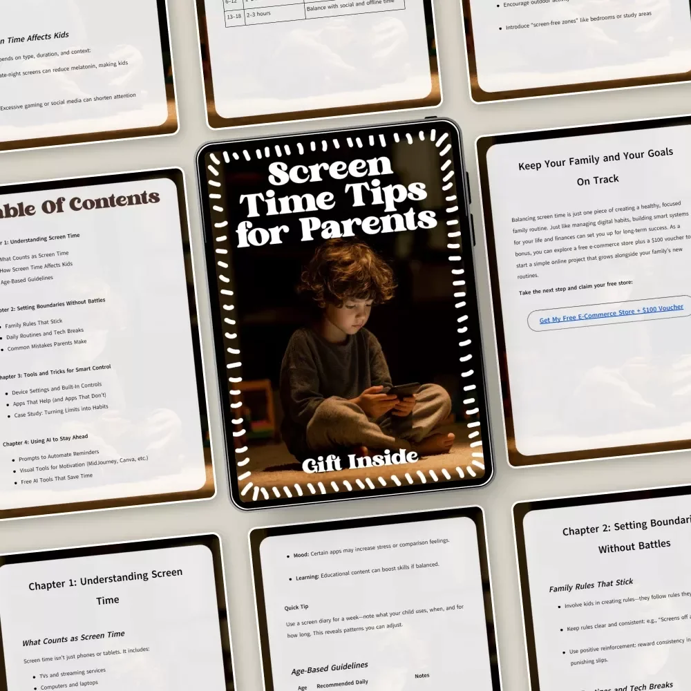 Screen Time Tips for Parents – Practical Guide for Healthy Tech Habits, Screen Time Parent Control Tips, Digital Download for Families