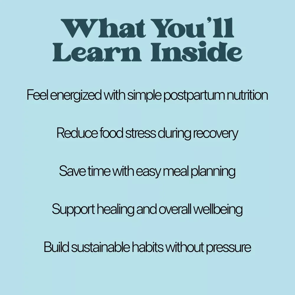 Postpartum Nutrition Made Simple | Practical Post-Birth Recovery & Wellness eBook | Easy Postpartum Nutrition Guidance for New Moms