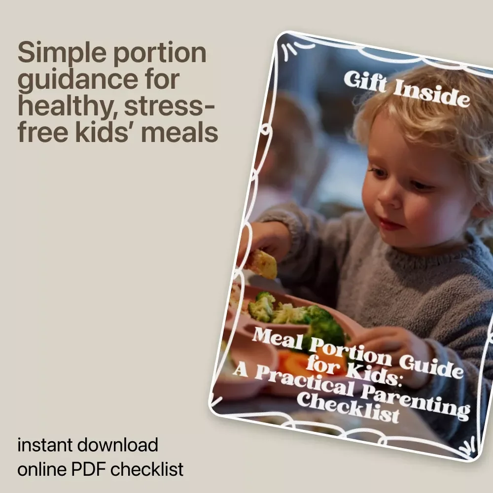 Meal Portion Guide for Kids: A Practical Parenting Checklist | Easy Meal Portion Guide for Kids, Printable Nutrition Chart, Stress-Free Family Mealtimes